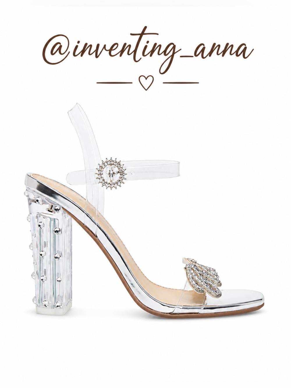 BETSEY JOHNSON BLUE Silver Lucite Block Heel Pumps Glitter Bridal Wedding